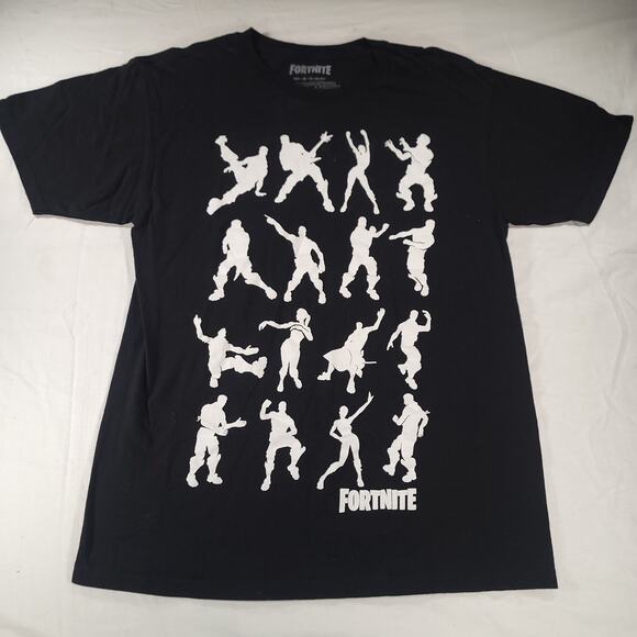 Fortnight Casual Crew Neck Short Sleeve Graphic T Shirt Mens Size Medium M Black - Picture 2 of 9